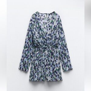 NWT Zara Printed Pleated Romper